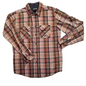 ROCK SMITH multicolored plaid long sleeve button down shirt